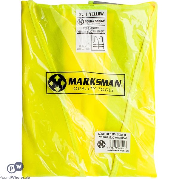 MARKSMAN YELLOW HI-VIS WAISTCOAT XL