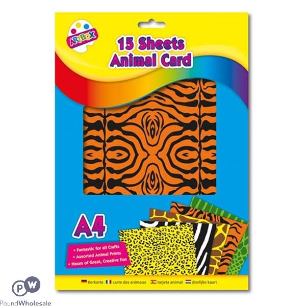 Artbox A4 Animal Print Craft Card 15 Sheets