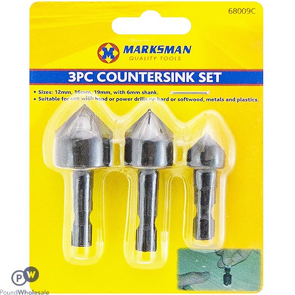 Marksman 6mm Countersink Drill Bit Set 3pc