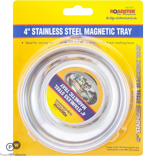 Roadster Stainless Steel Magnetic Tray 4"