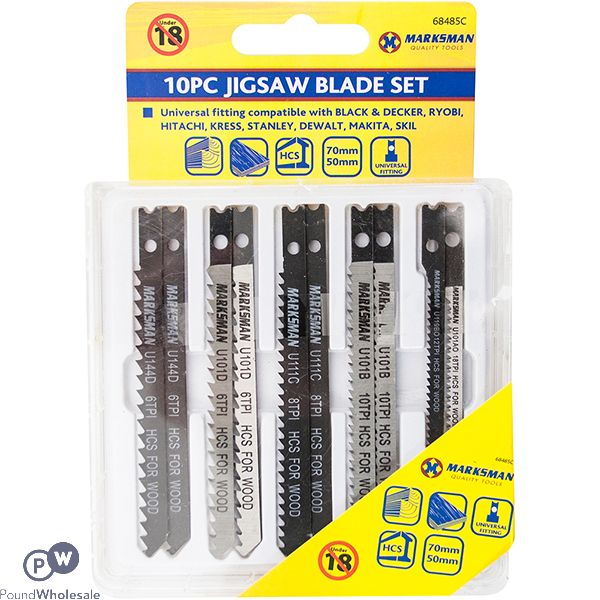 Marksman Universal Hcs Jigsaw Blade Set 10pc