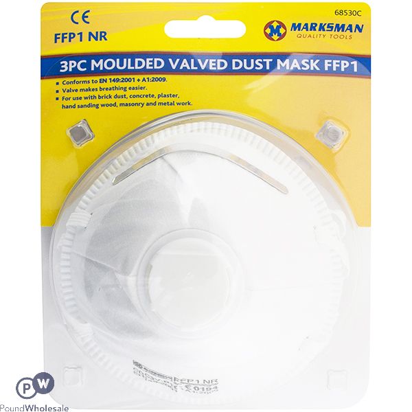 Marksman Ffp1 Nr Moulded Valved Dust Mask 3pc