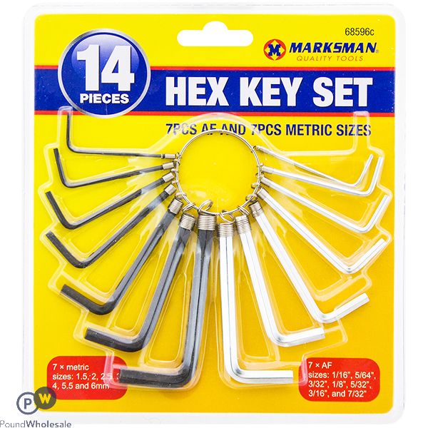 Marksman Metric & Af Hex Key Set 14pc