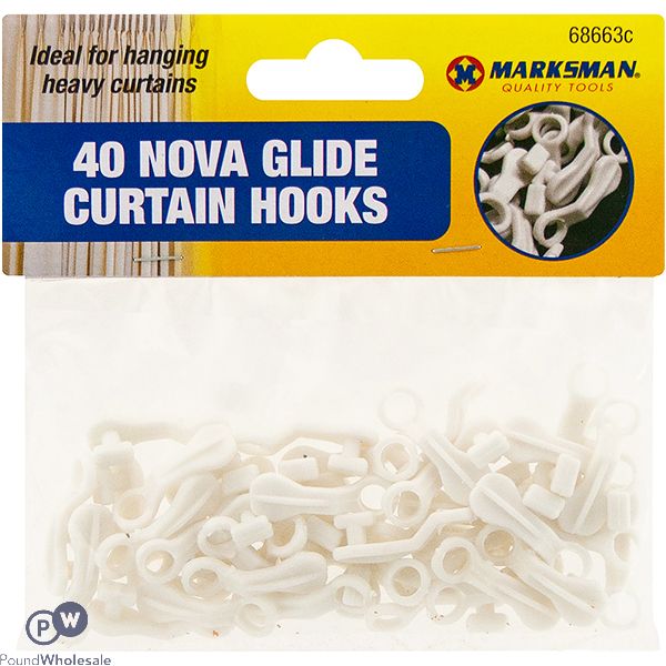 Marksman Nova Glide Curtain Hooks 40 Pack
