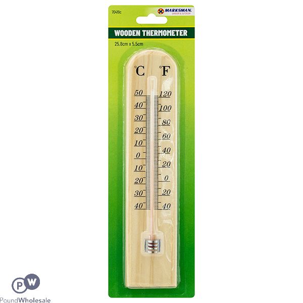 Marksman Wooden Thermometer Medium 25.8cm X 5.5cm