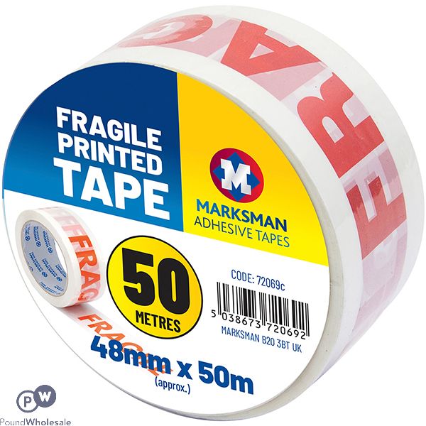 Marksman Fragile Printed Tape 48mm X 50m