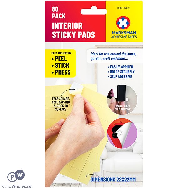 Marksman Interior Sticky Pads 22mm 80 Pack