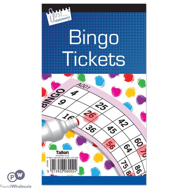 Just Stationery Jumbo Bingo Tickets 