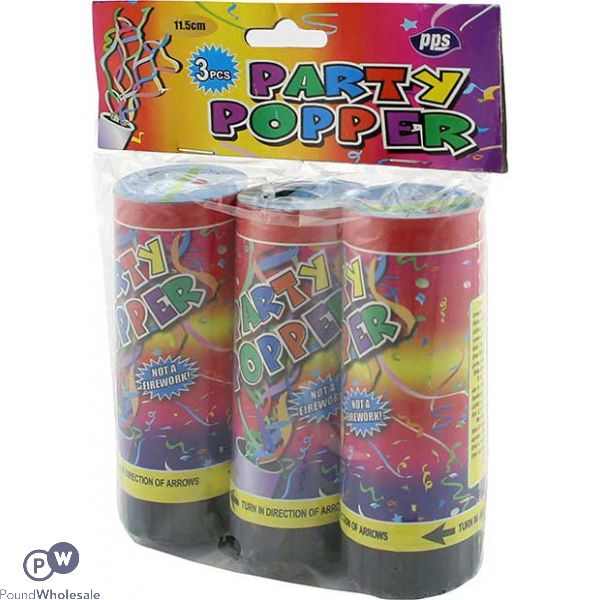 Party Popper 11.5cm 3 Pack