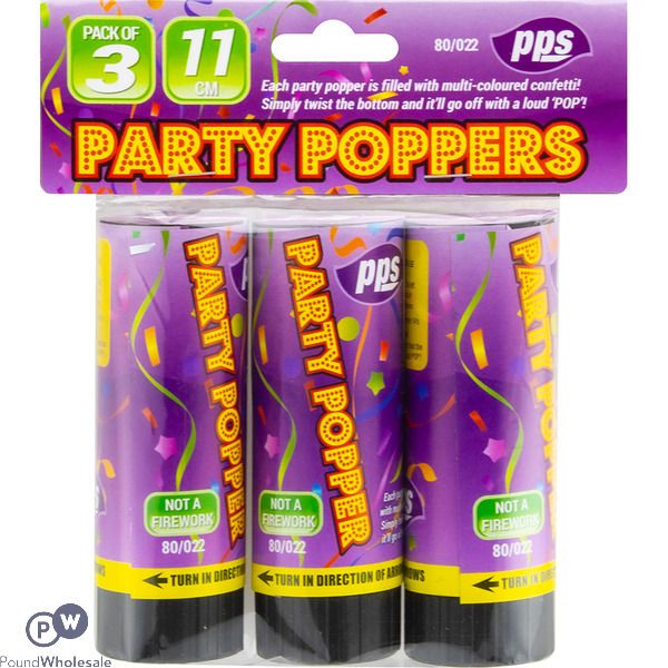 Party Popper 11.5cm 3 Pack