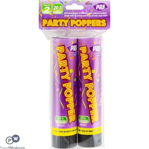 Party Poppers 20.5cm 2 Pack