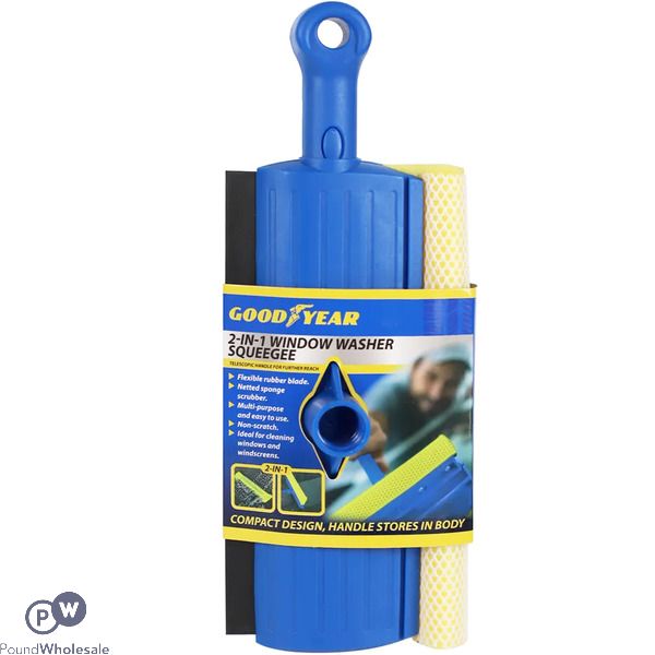 Goodyear Extendable Car Windscreen Washer Squeegee Sponge Cleaner