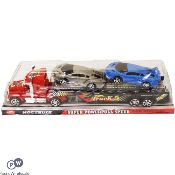 Hot Truck Transporter With 2 Sports Cars