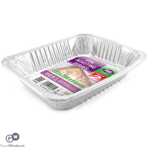 Foil Roasting Dishes 32.3cm X 26.6cm 6.4cm 2 Pack