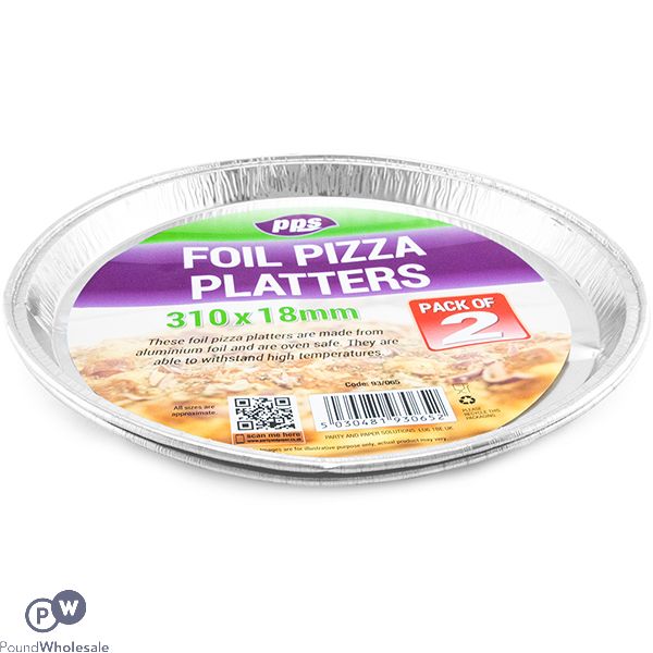 Foil Pizza Platters 31cm X 1.8cm 2 Pack