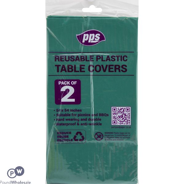 Green Plastic Party Table Covers 54" X 54" 2 Pack