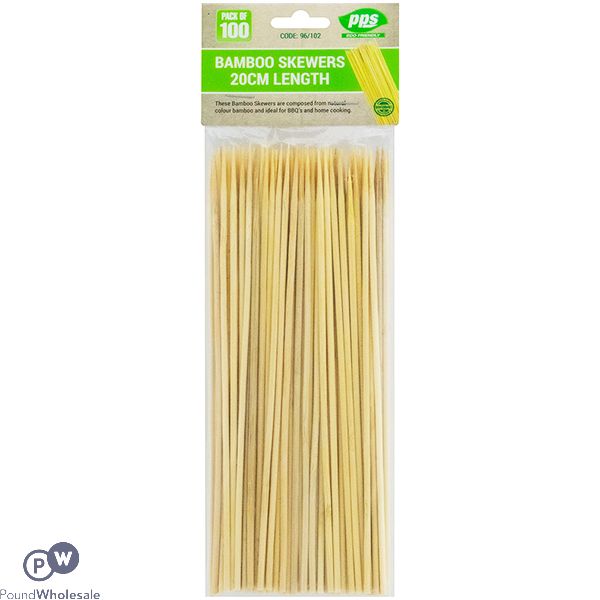 Party Bamboo Skewers 20cm 100 Pack