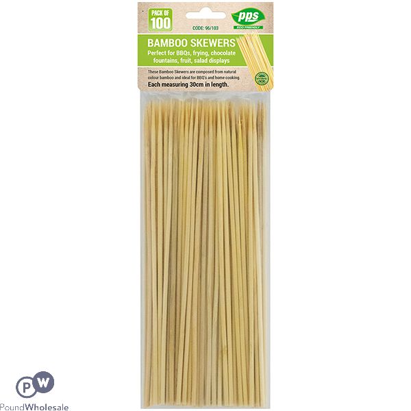 Party Bamboo Skewers 30cm 100 Pack