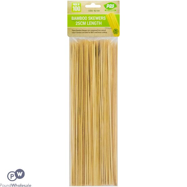 Party Bamboo Skewers 25cm 100 Pack