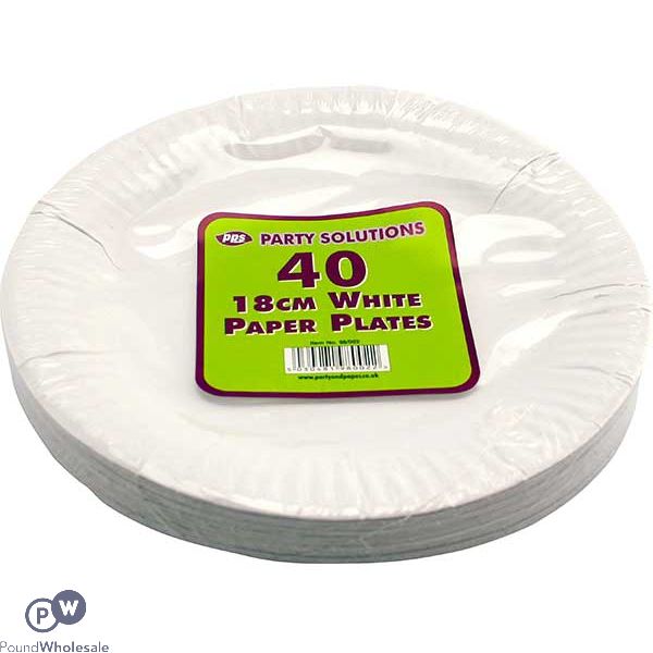Paper Plates White 18cm 35 Pack