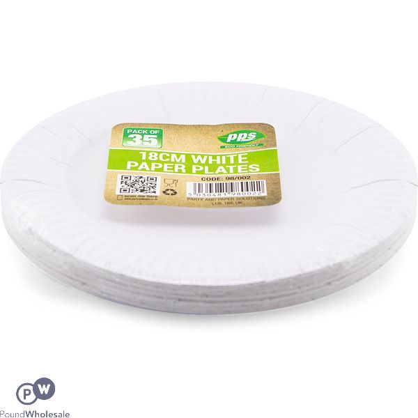 Paper Plates White 18cm 35 Pack