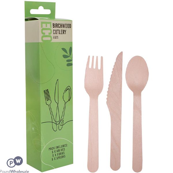 Bello Biodegradable Wooden Cutlery 15pc