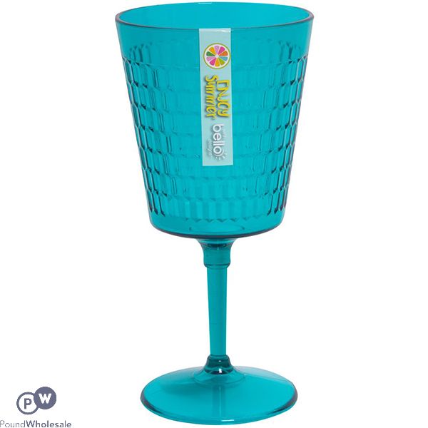 Bello Plastic Teal Honeycomb Wine Goblet 400ml