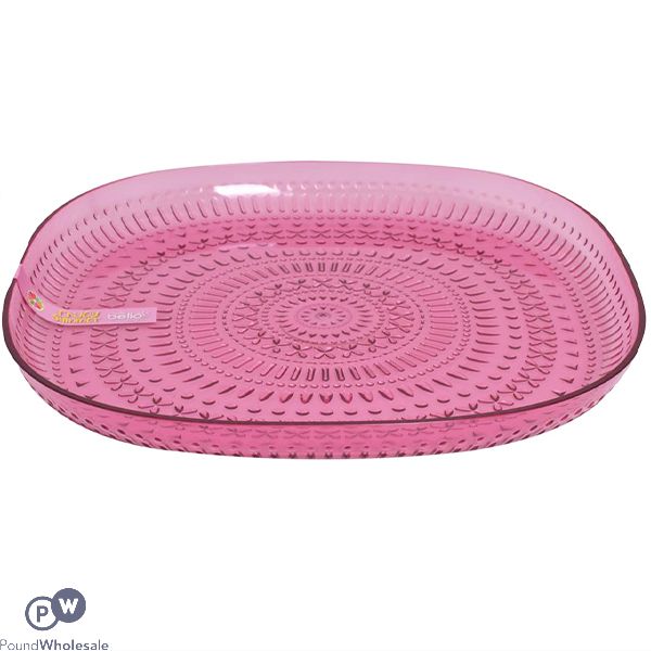 Bello Plastic Pink Aztec Large Plate 25cm