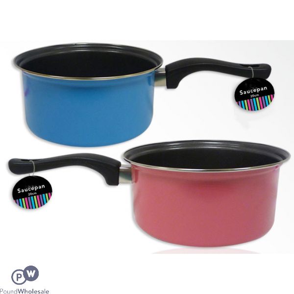 Brightly Coloured Non-Stick Goldflon 20cm Saucepan