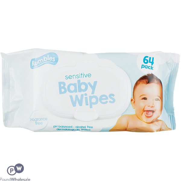 Rumbles Sensitive Baby Wipes 64 Pack CDU