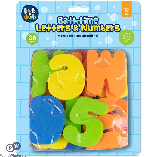 Rub A Dub Bathtime Foam Letters & Numbers 36 Pack