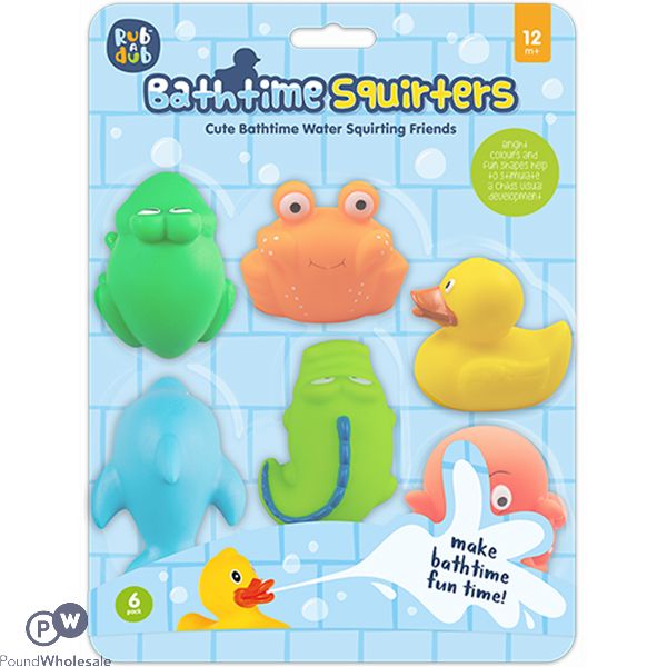 Rub A Dub Bathtime Animal Squirters 6 Pack