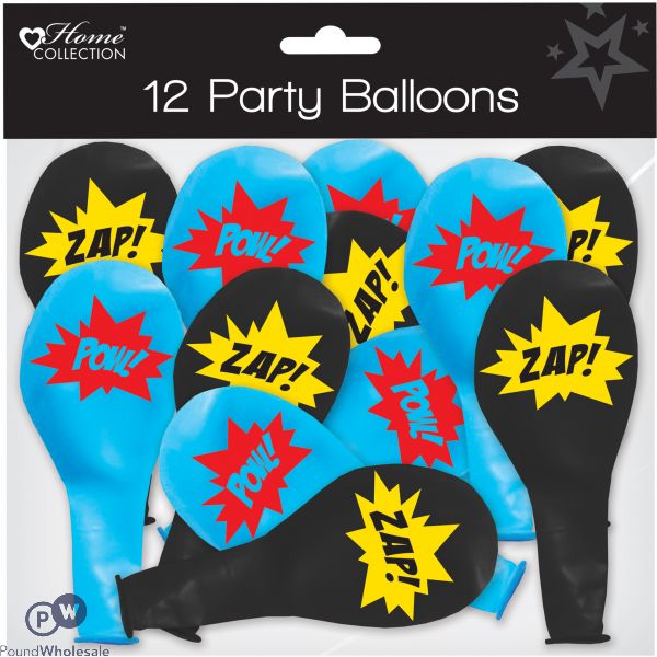 Superhero Design 12 Party Balloons