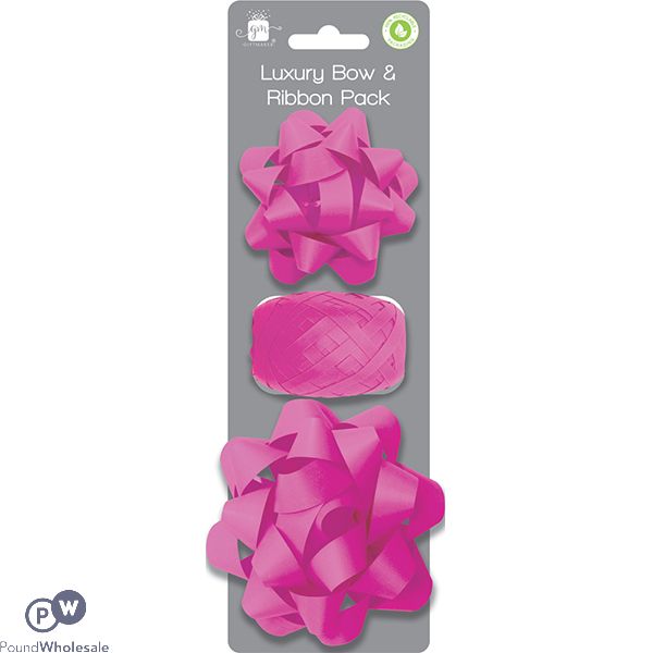 Giftmaker Dark Pink Luxury Bow & Ribbon Pack