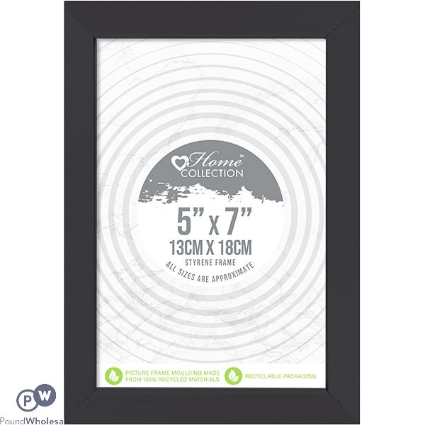 Home Collection London Styrene Black Photo Frame 5" X 7"