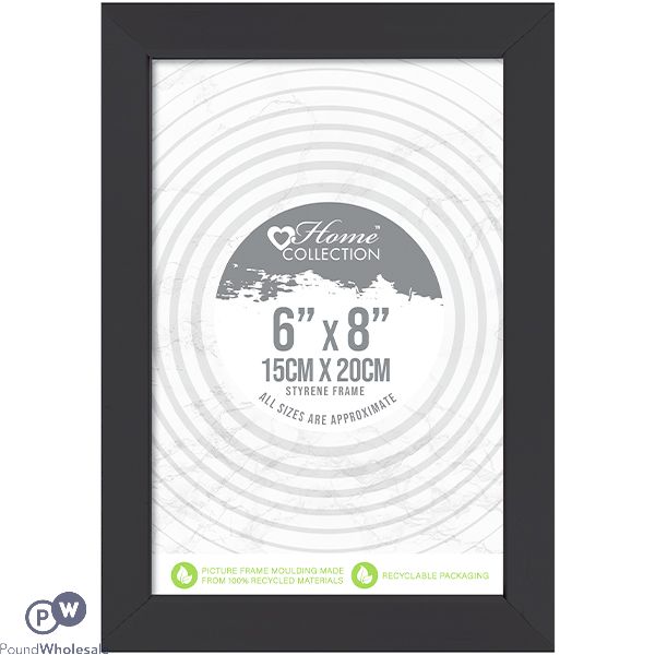 Home Collection London Styrene Black Photo Frame 6" X 8"