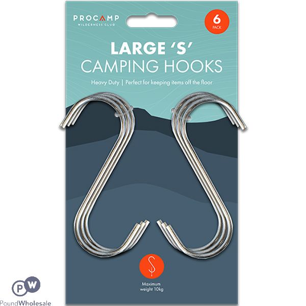 Procamp Large 's' Camping Hooks 6 Pack