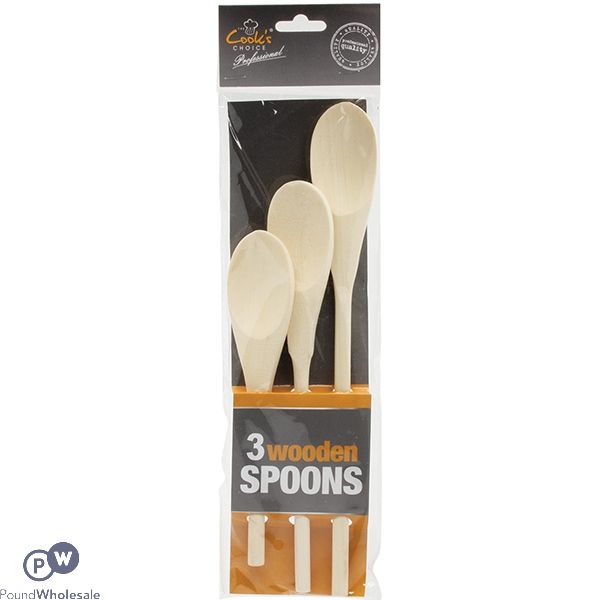 COOK'S CHOICE 3 WOODEN SPOONS