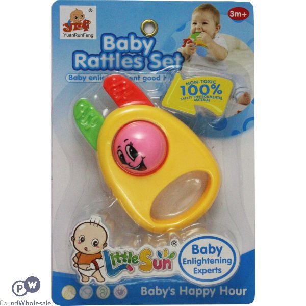 Baby Rattle Set Smiley Face 100% Non Toxic (22.5cm X 15cm)