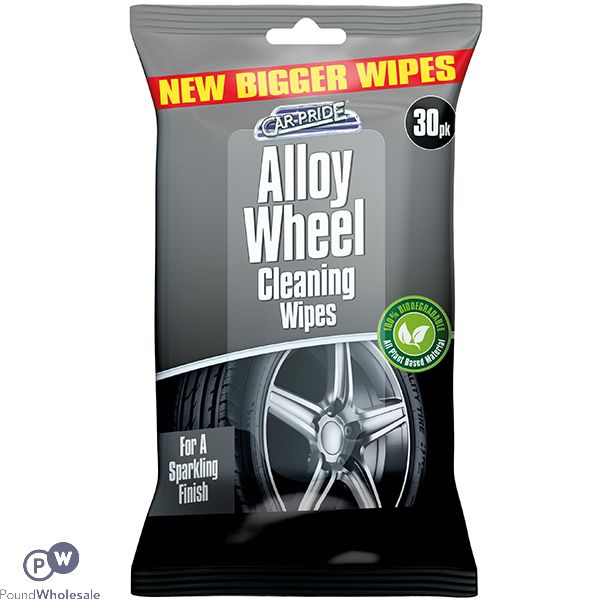 Car-pride Biodegradable Alloy Wheel Cleaning Wipes 30 Pack