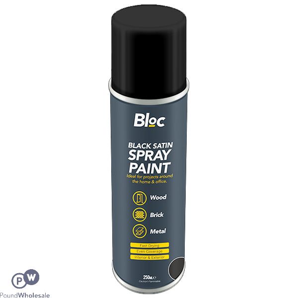 Bloc Black Satin Spray Paint 250ml