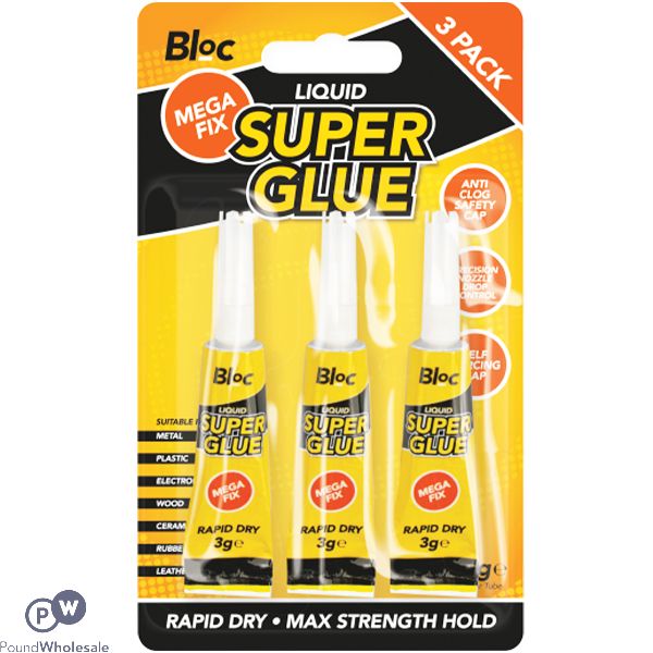 Bloc Liquid Super Glue 3g 3 Pack