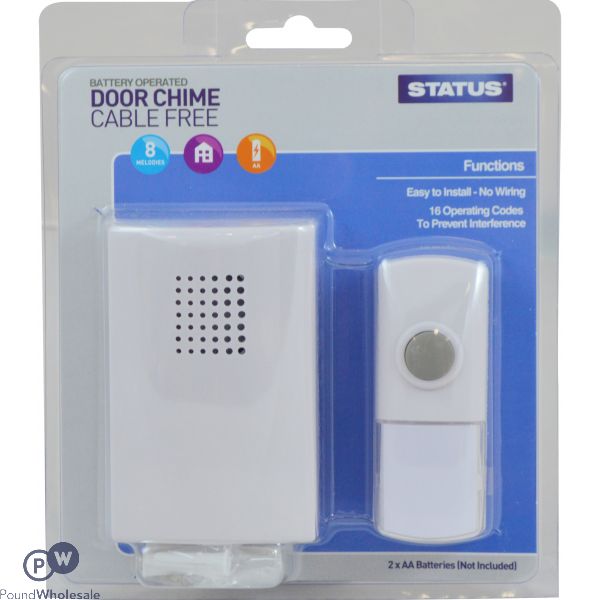 Door Chime Cable Free  ( Batteries Not Included)