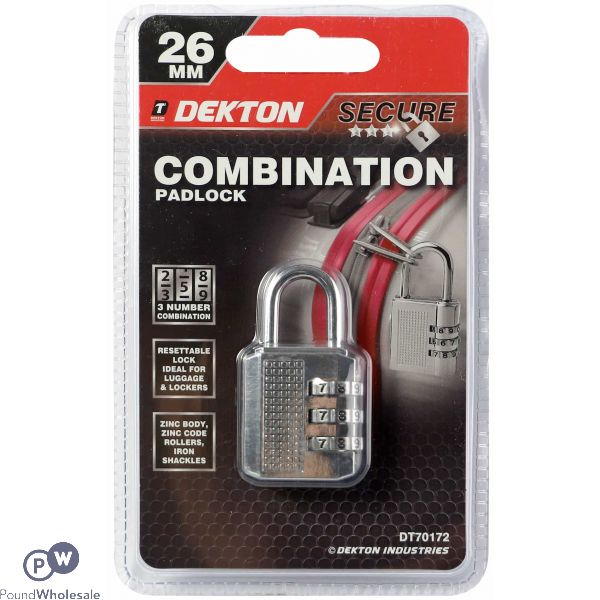 Dekton Zinc Combination Lock 26mm