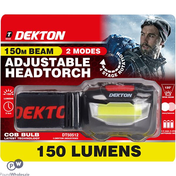 Dekton 150m Beam Adjustable Headtorch