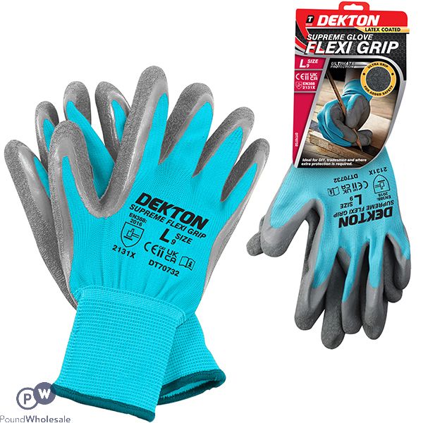 Dekton Latex-Coated Flexi Grip Supreme Work Gloves Large