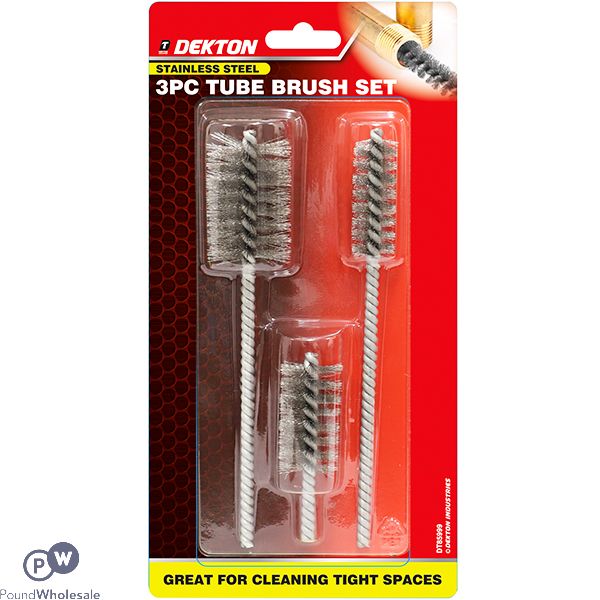 Dekton Stainless Steel Tube Brush Set 3pc