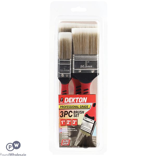 Dekton Professional Grade Paint Brush Set 3pc