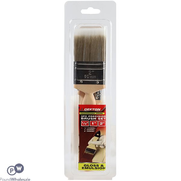 Dekton Precision Gloss & Emulsion Paint Brush Set 3pc