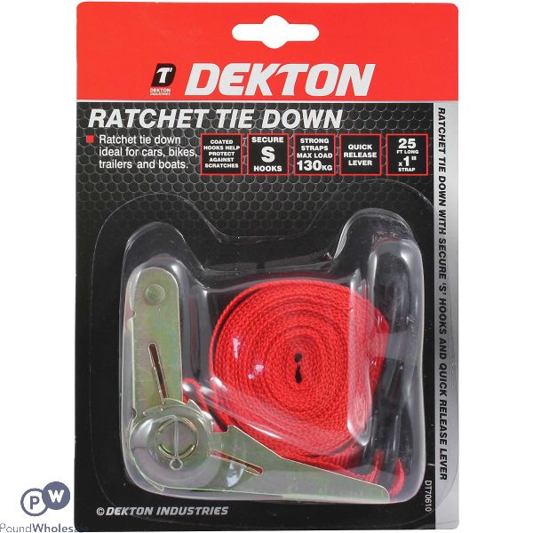 Dekton Ratchet Tie Down 25ft 130kg